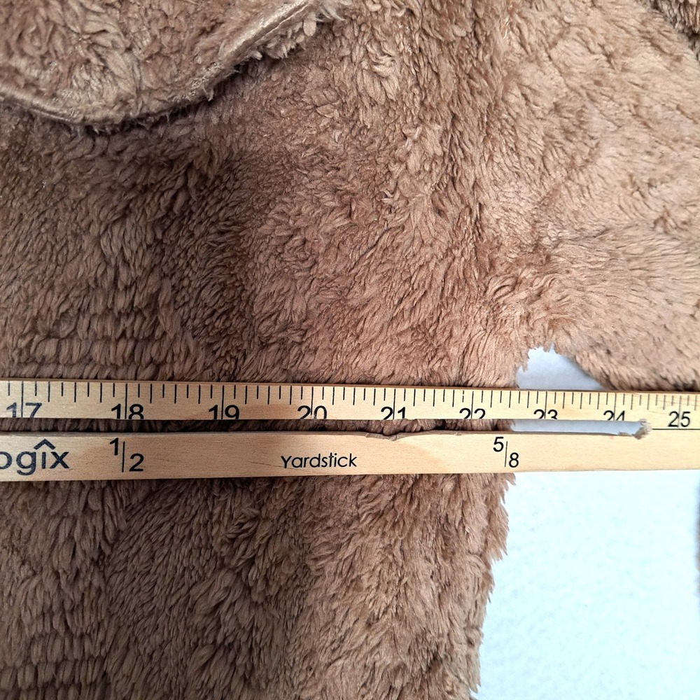 Dokotoo Fleece Jacket Womens Large Brown Faux Fur Shacket Button Up Cozy Warm - Picture 12 of 13